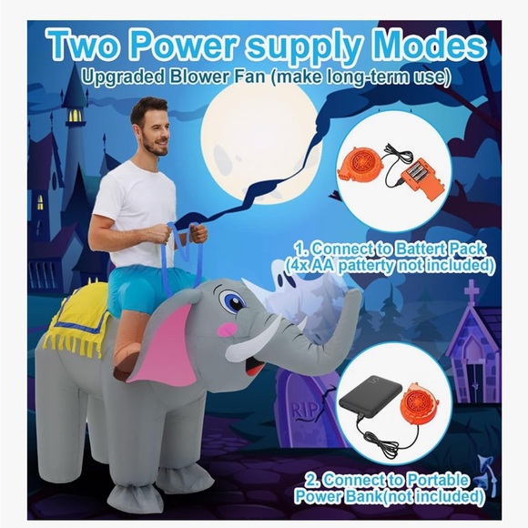 Inflatable Elephant Ride-On Costume - Picture 2 of 2